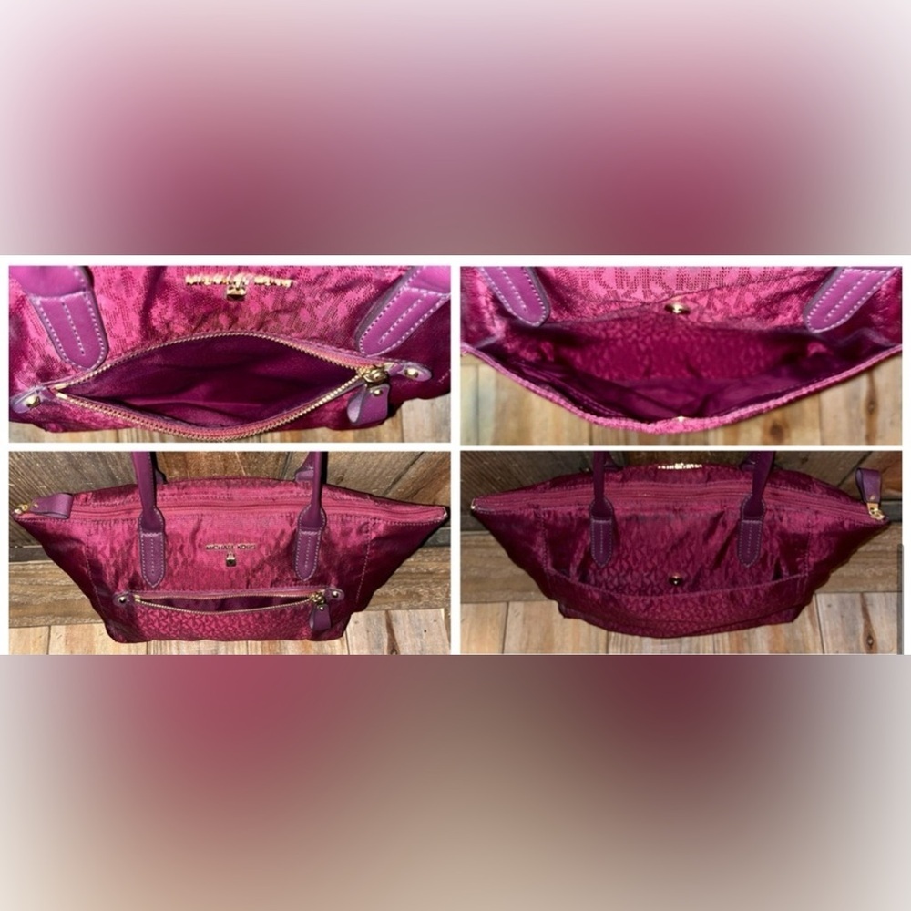 Michael Kors Purple Tote Bag with Dust Cover EUC - Picture 5 of 6